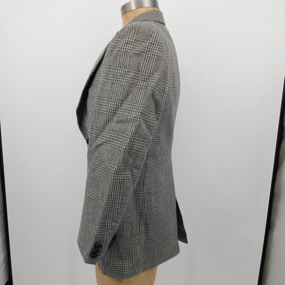 Mens Gray Glen Plaid 2 Button Wool Sport Coat Size 42 Wellington Clothes Vintage - Picture 2 of 7